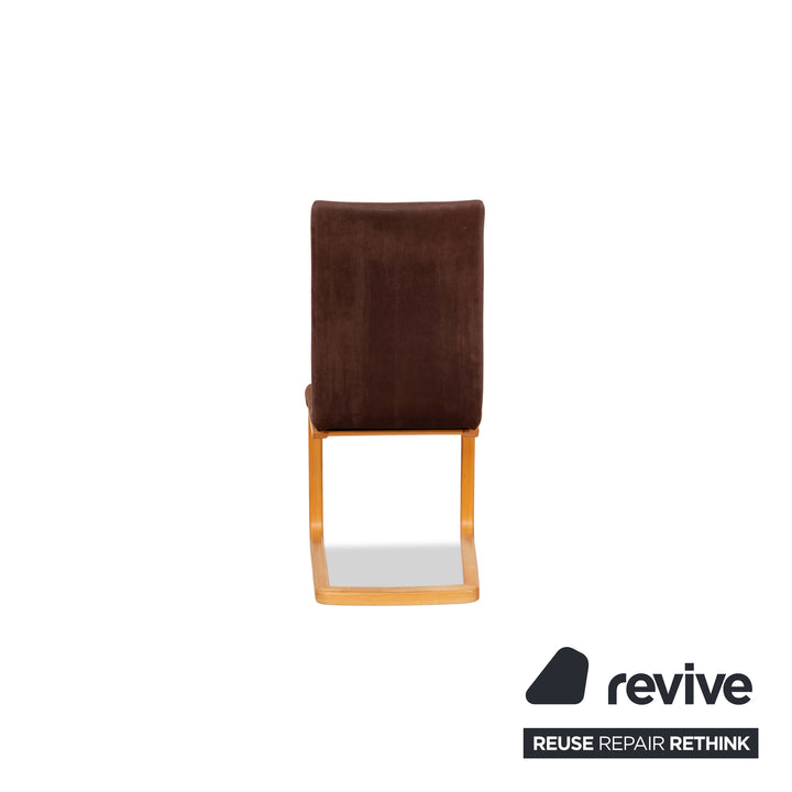 Lot de 6 chaises en bois tissu Venjakob Maja marron