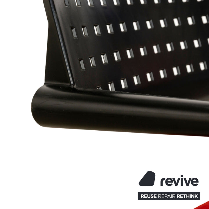 Lot de 6 chaises en tissu Vitra Visavis rouge noir