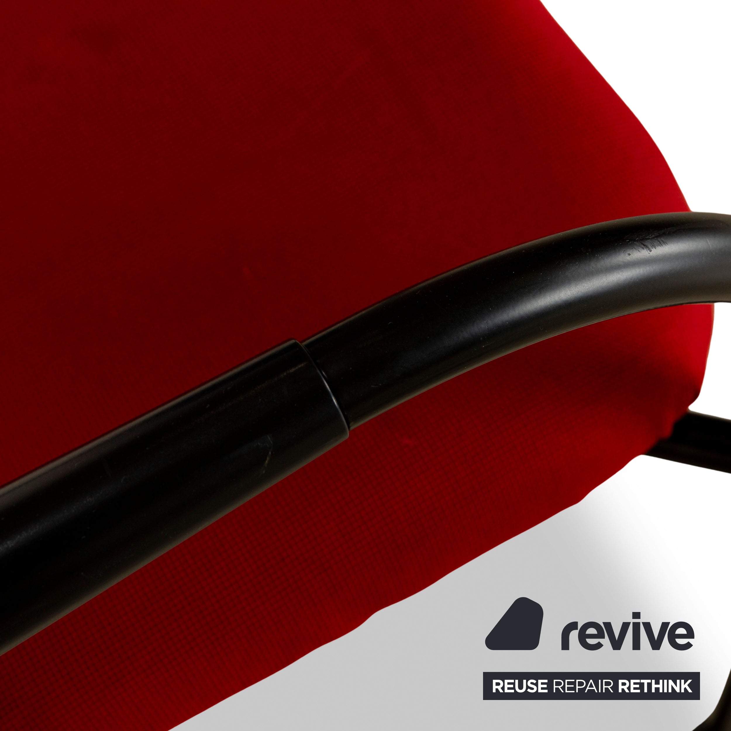 6er Garnitur Vitra Visavis Stoff Stuhl Rot Schwarz