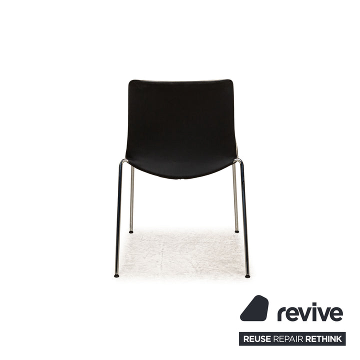 Lot de 6 chaises en cuir Walter Knoll Liz noir salle à manger