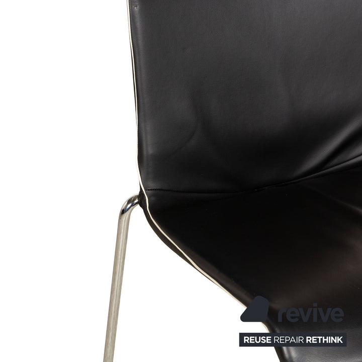 Set med 6 stolar Walter Knoll Liz läder svart matsal