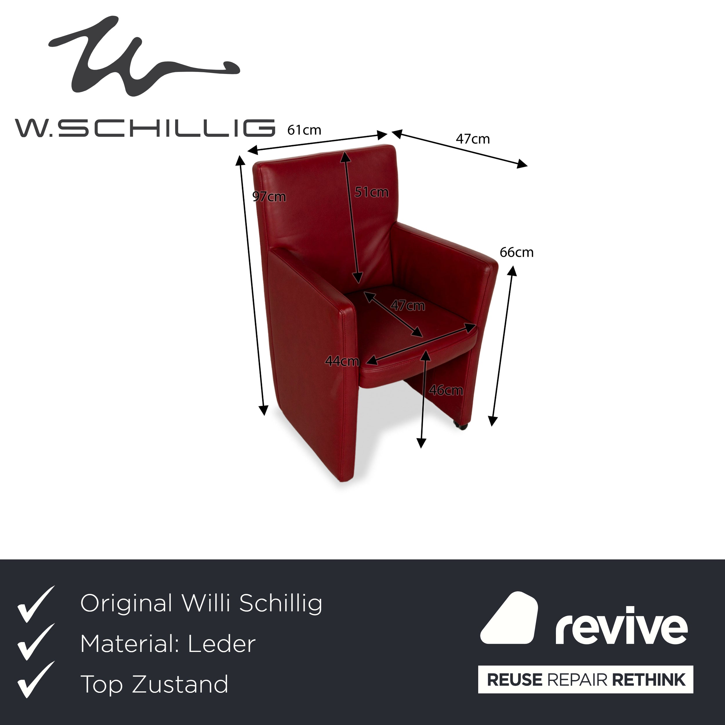 6er Garnitur Willi Schillig Leder Stuhl Schwarz Rot Esszimmer