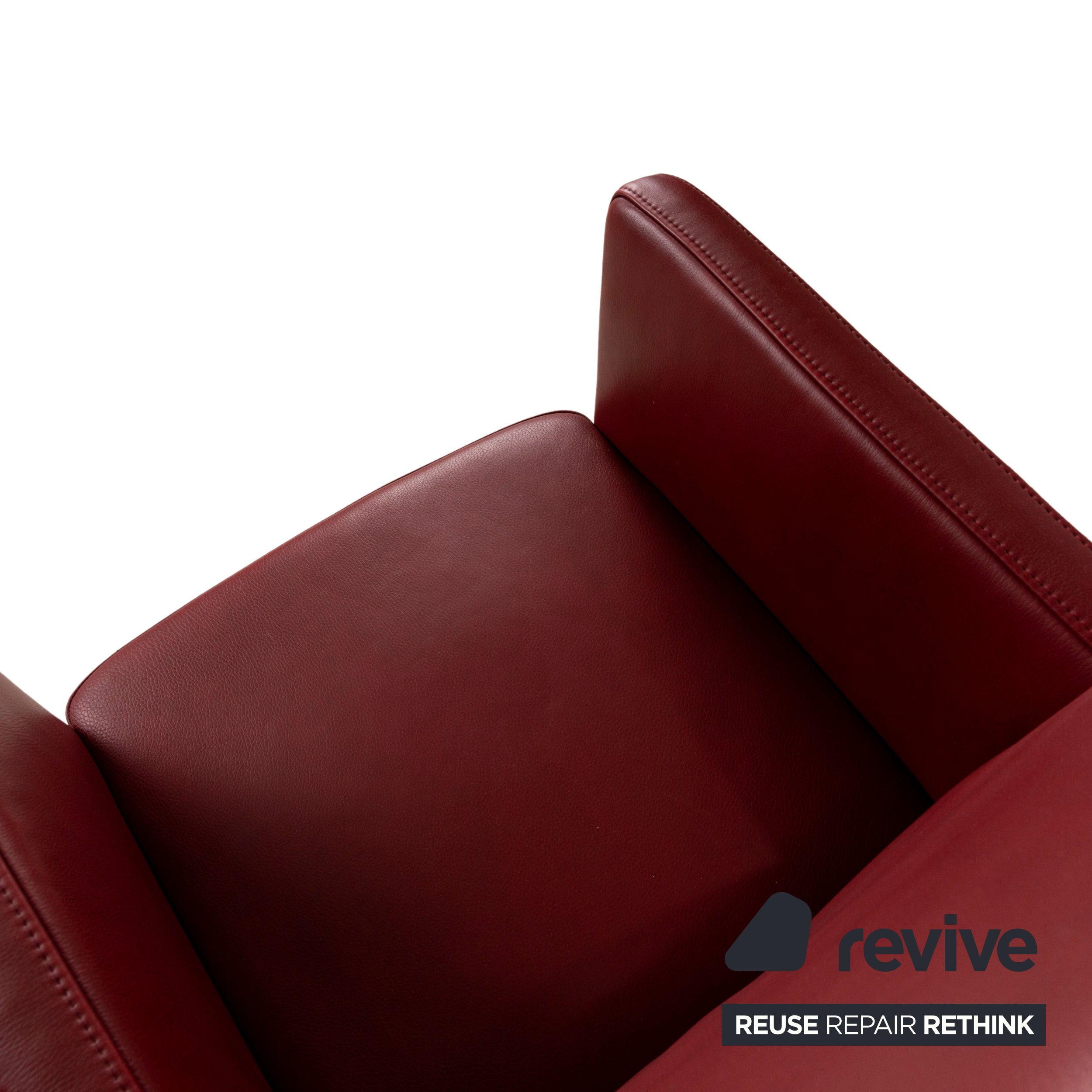 Set of 6 Willi Schillig Leather Chairs Black Red Dining Room