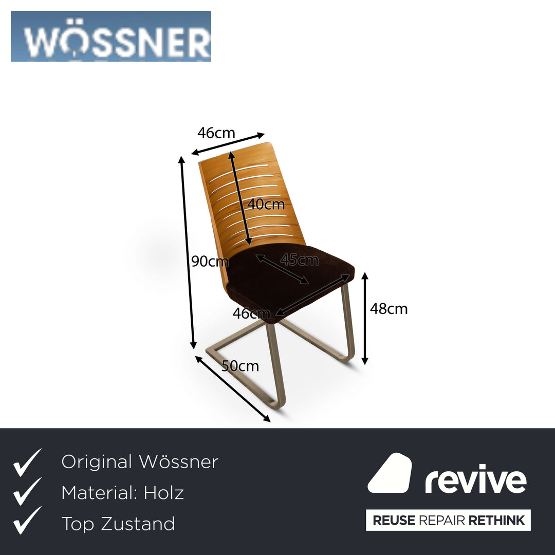 Set of 6 Wössner wooden chairs brown dark brown