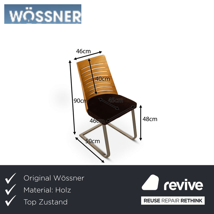 Lot de 6 chaises en bois Wössner marron marron foncé