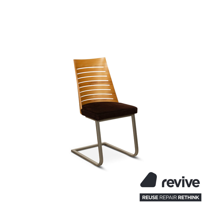 Lot de 6 chaises en bois Wössner marron marron foncé