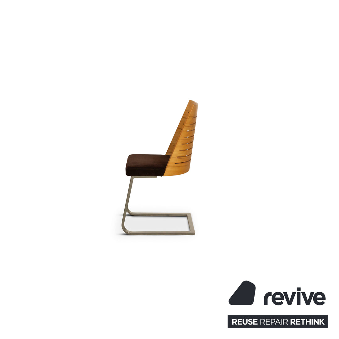 Lot de 6 chaises en bois Wössner marron marron foncé