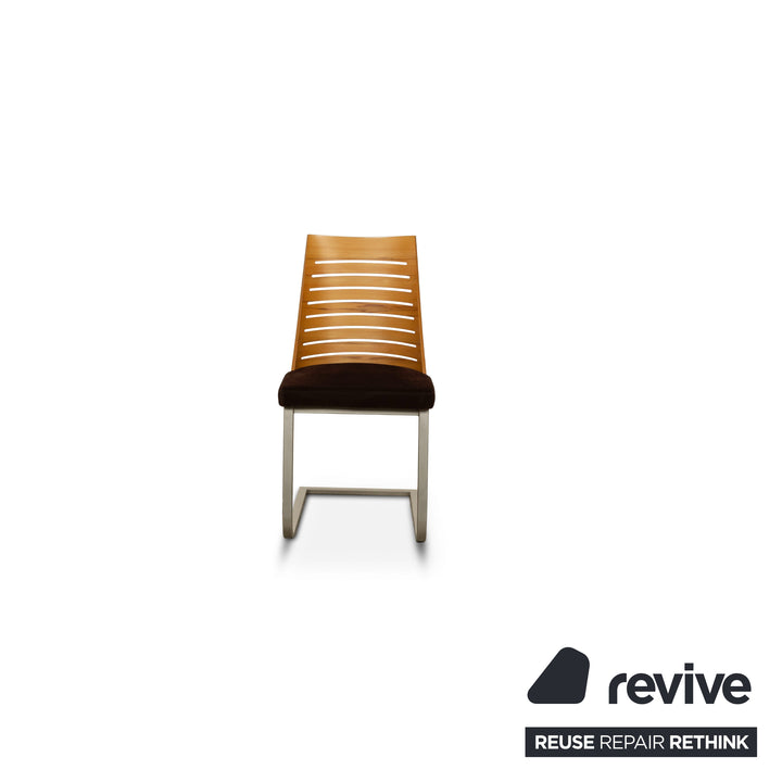 Lot de 6 chaises en bois Wössner marron marron foncé