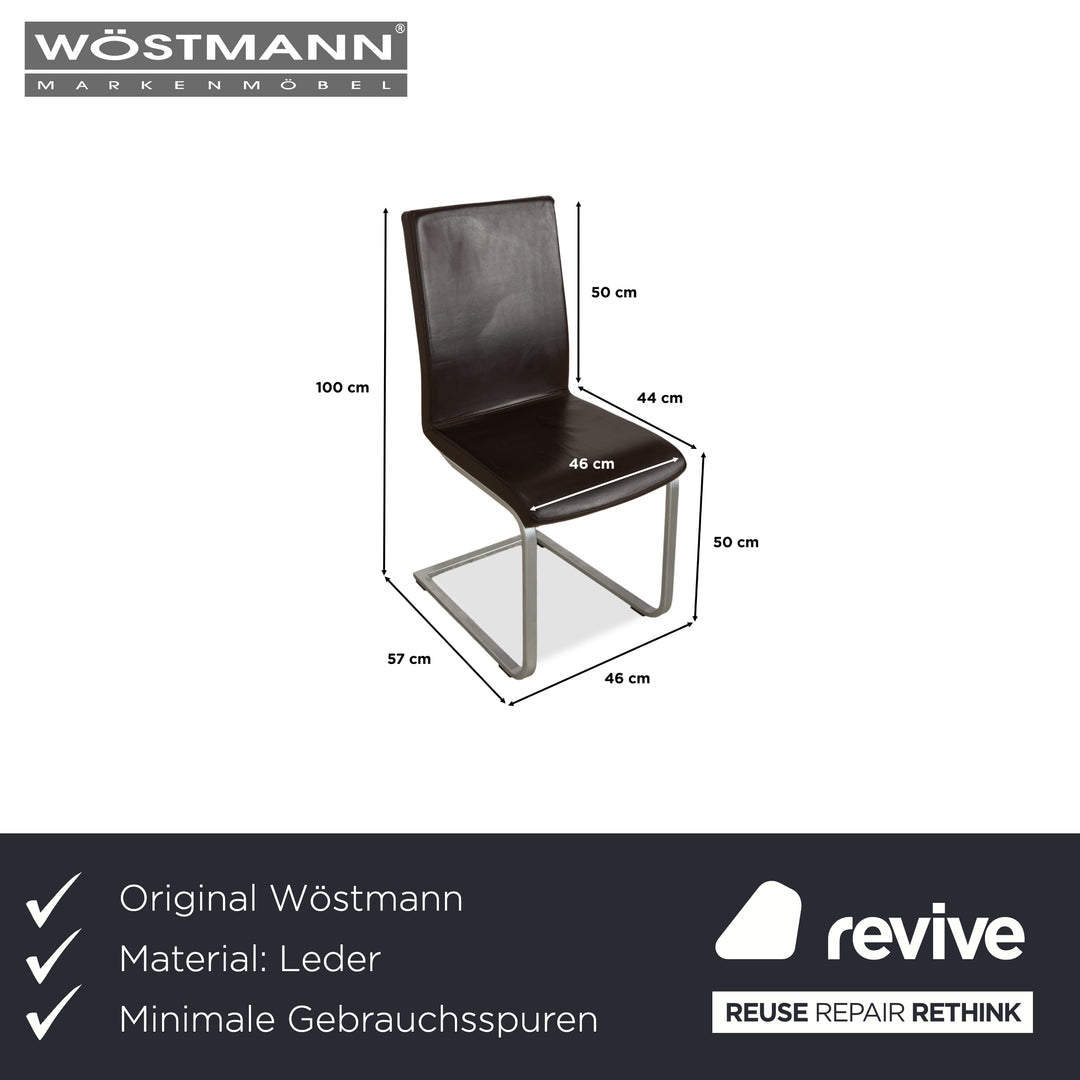 6er Garnitur Wöstmann Leder Stuhl Dunkelbraun