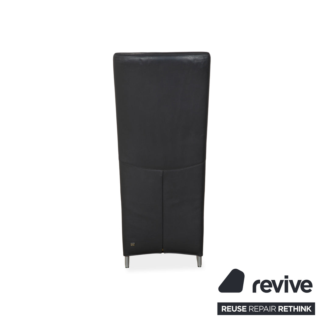 Ensemble de 6 fauteuils en cuir Rolf Benz 7400, gris anthracite