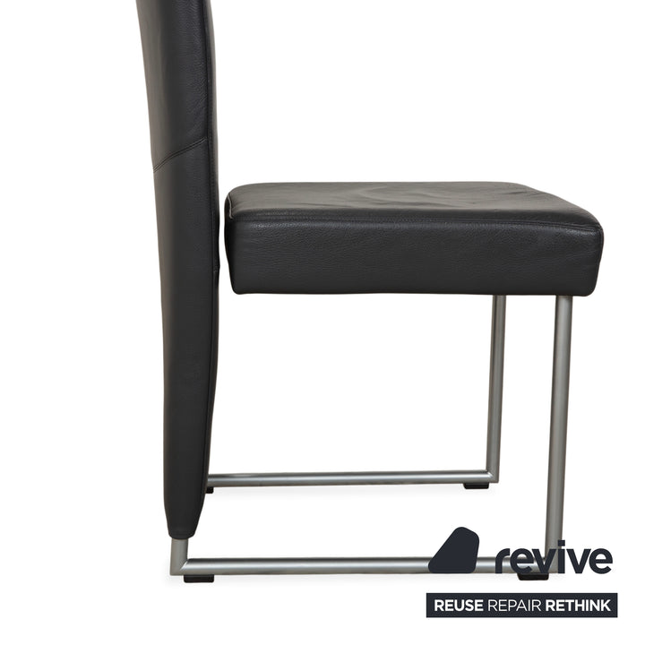 6er Rolf Benz 7400 Leder Stuhl Garnitur Grau Anthrazit