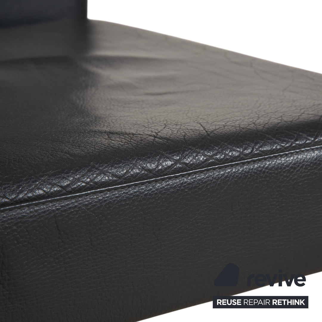 Ensemble de 6 fauteuils en cuir Rolf Benz 7400, gris anthracite