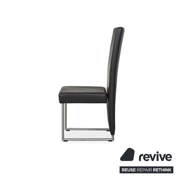 6er Rolf Benz 7400 Leder Stuhl Garnitur Grau Anthrazit