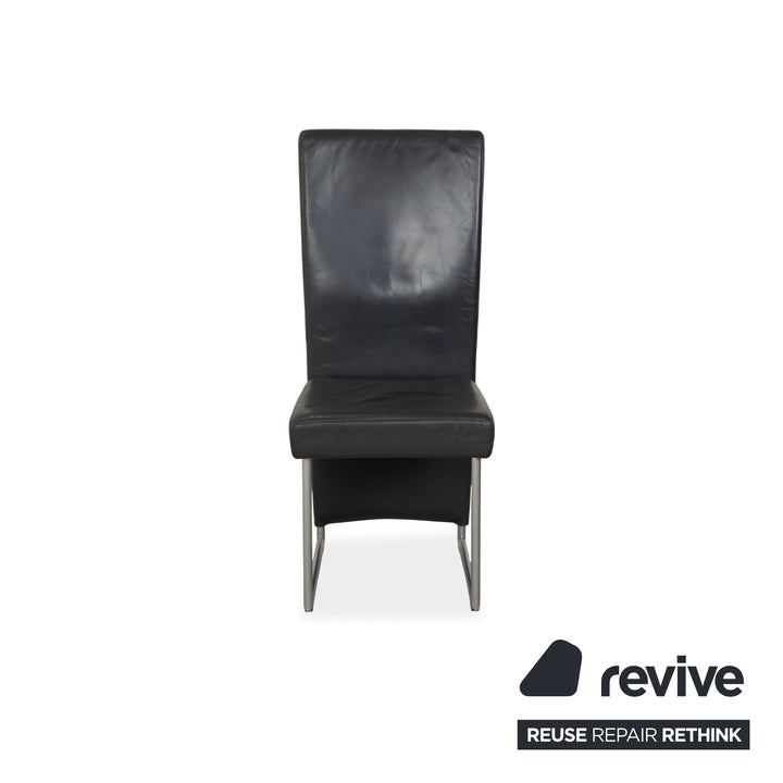 6er Rolf Benz 7400 Leder Stuhl Garnitur Grau Anthrazit