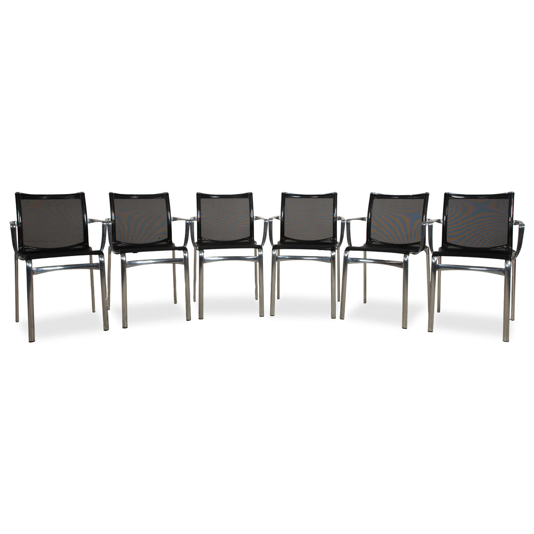 Ensemble de 6 chaises Alias Bigframe 44 / 440 en maille par Alberto Meda avec accoudoirs