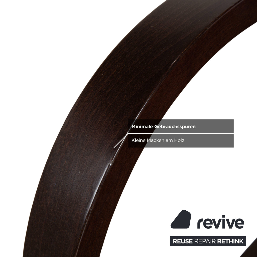 Set of 6 Roche Bobois chairs, leather, red/brown, wood, dining room