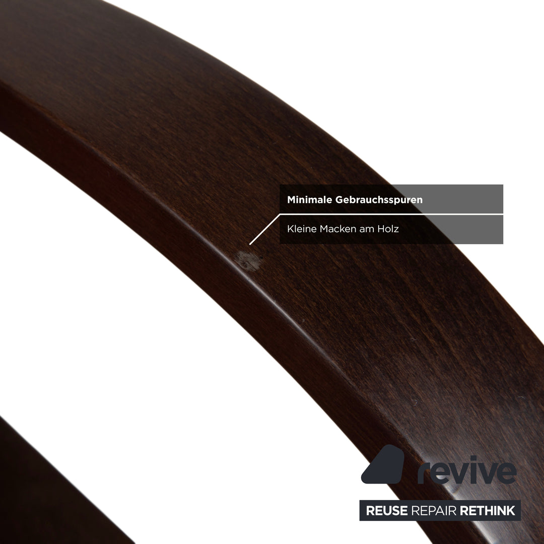 Ensemble de 6 chaises Roche Bobois, cuir, rouge/marron, bois, salle à manger