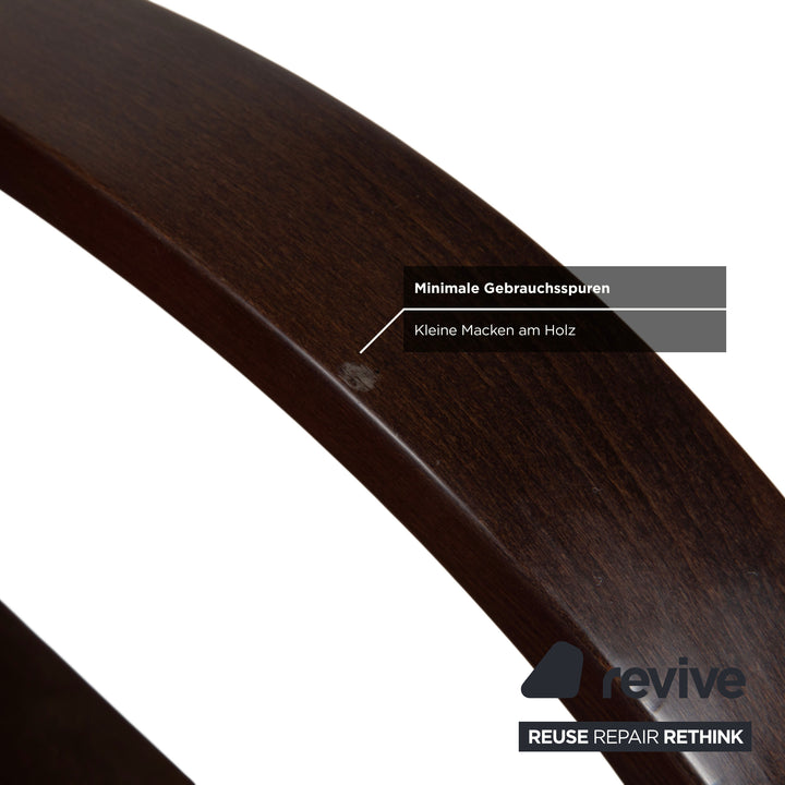 Ensemble de 6 chaises Roche Bobois, cuir, rouge/marron, bois, salle à manger