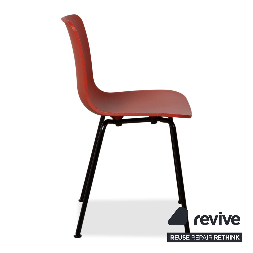 6er Set Vitra HAL RE Tube Kunststoff Stuhl Schwarz pulverbeschichtet