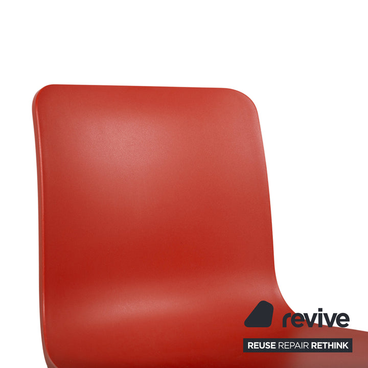 6er Set Vitra HAL RE Tube Kunststoff Stuhl Schwarz pulverbeschichtet