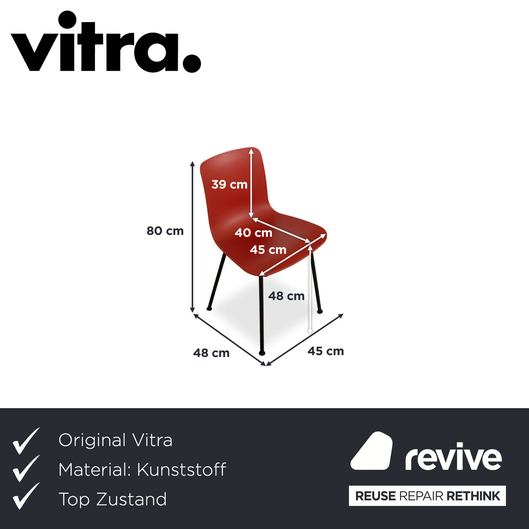 6er Set Vitra HAL RE Tube Kunststoff Stuhl Schwarz pulverbeschichtet