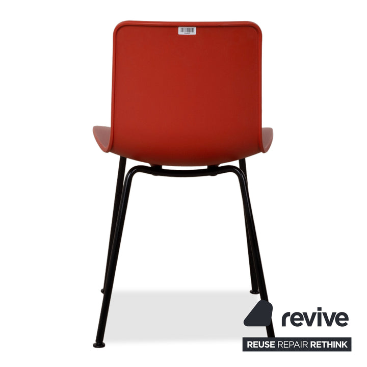 6er Set Vitra HAL RE Tube Kunststoff Stuhl Schwarz pulverbeschichtet