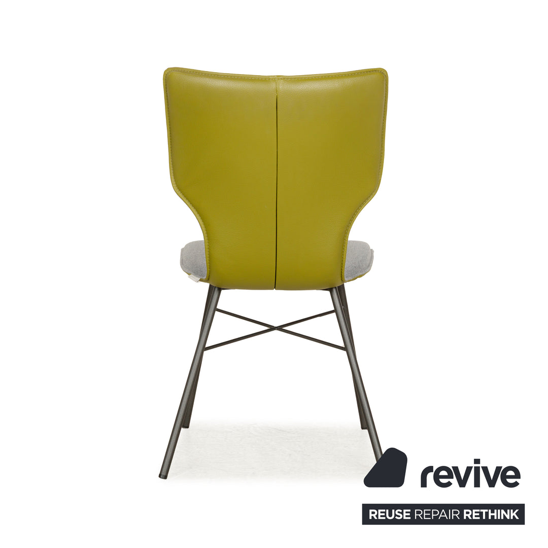 6er Stuhl-Garnitur bert plantagie JONI Four Plus Stoff Stuhl Grau Grün Esszimmerstühle