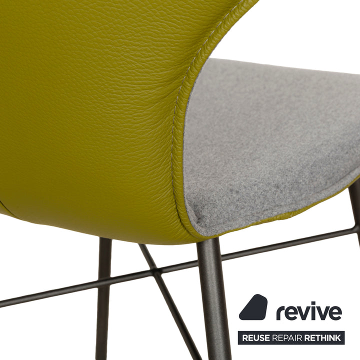 6er Stuhl-Garnitur bert plantagie JONI Four Plus Stoff Stuhl Grau Grün Esszimmerstühle