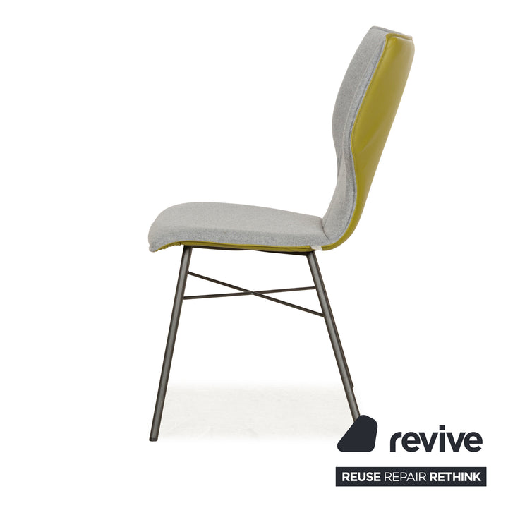 6er Stuhl-Garnitur bert plantagie JONI Four Plus Stoff Stuhl Grau Grün Esszimmerstühle