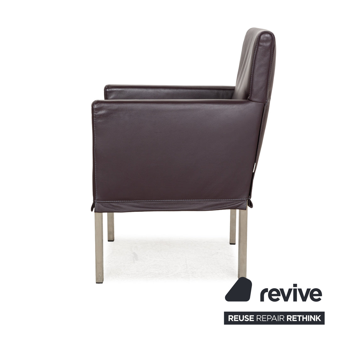 6-seater chair set bert plantagie leather chair purple aubergine dining room