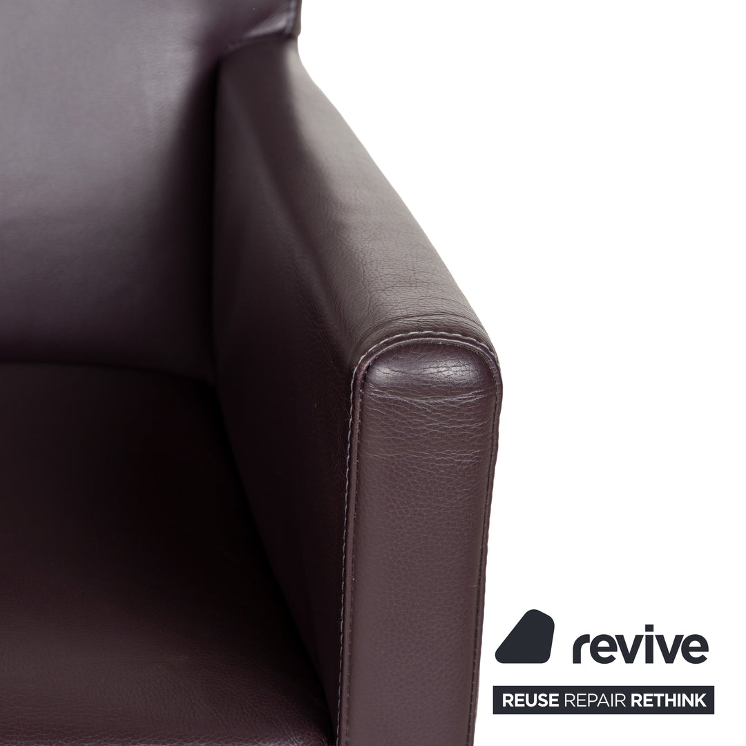 6-seater chair set bert plantagie leather chair purple aubergine dining room