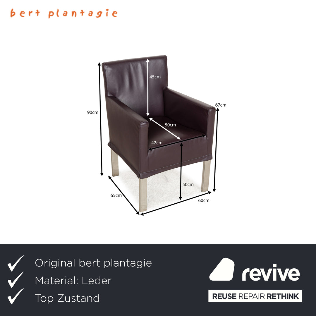 6-seater chair set bert plantagie leather chair purple aubergine dining room