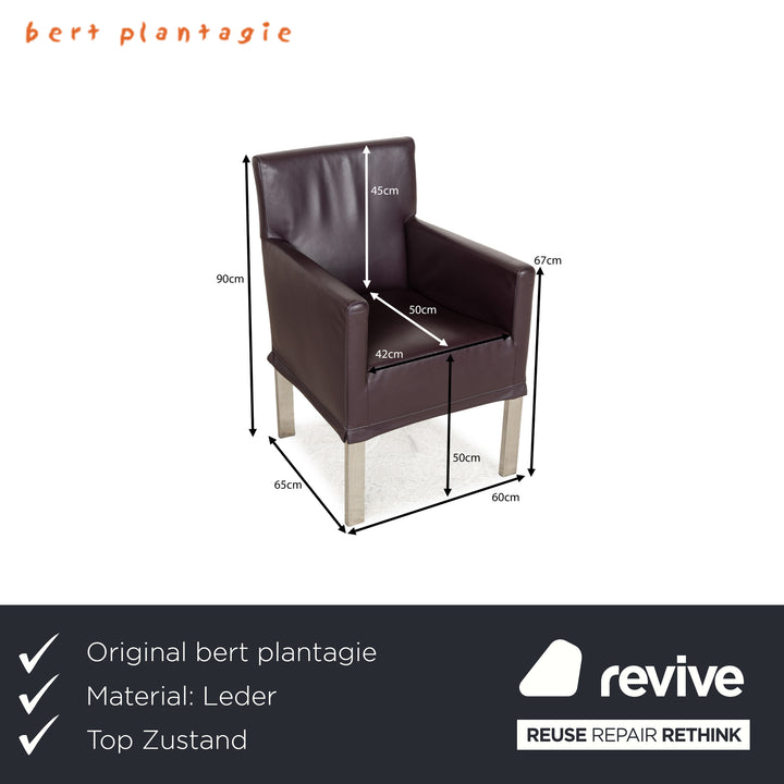 6-seater chair set bert plantagie leather chair purple aubergine dining room