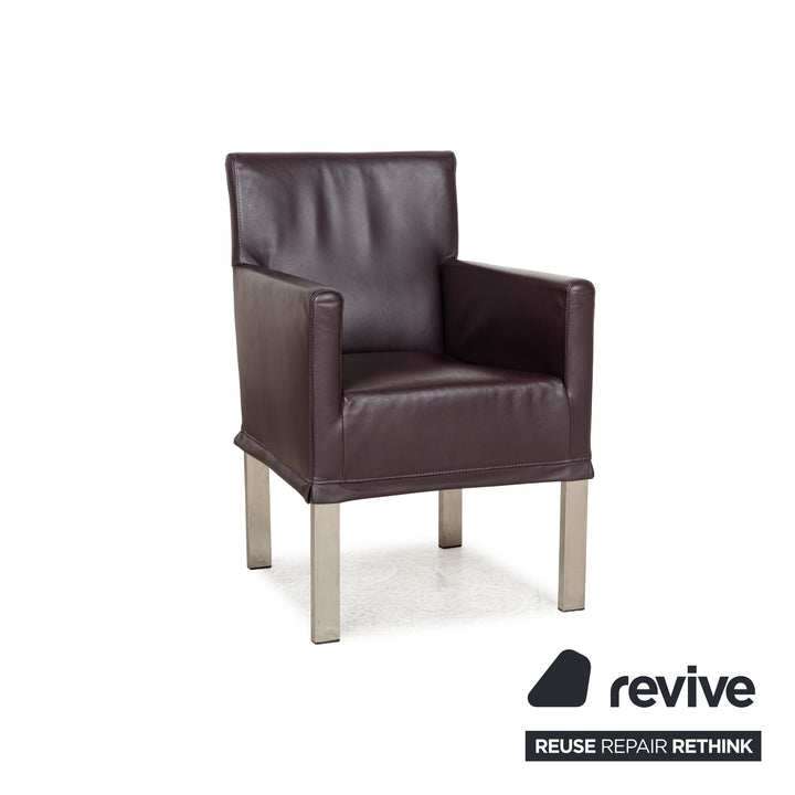 6-seater chair set bert plantagie leather chair purple aubergine dining room