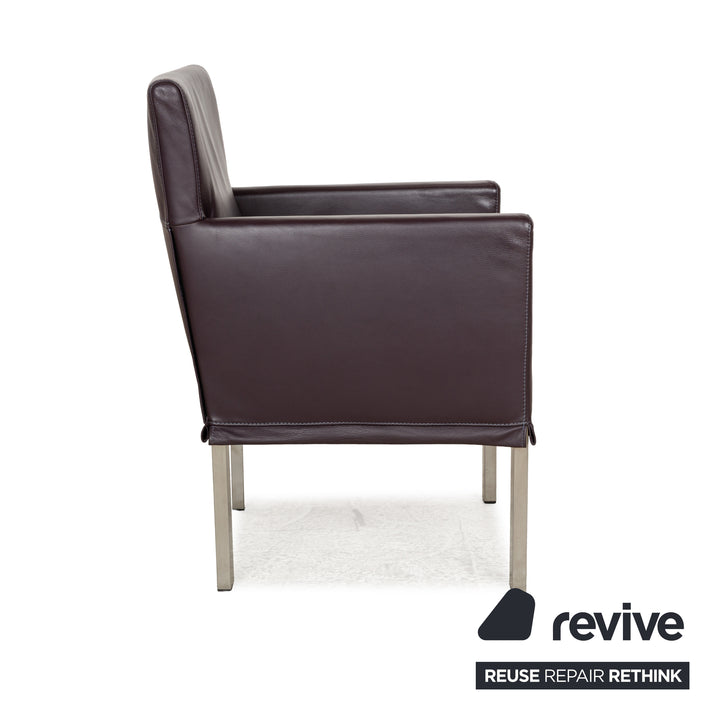 6-seater chair set bert plantagie leather chair purple aubergine dining room