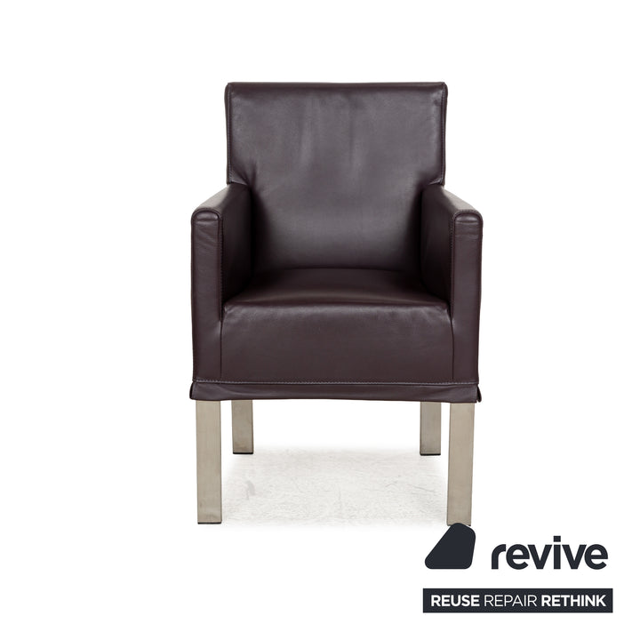 6-seater chair set bert plantagie leather chair purple aubergine dining room