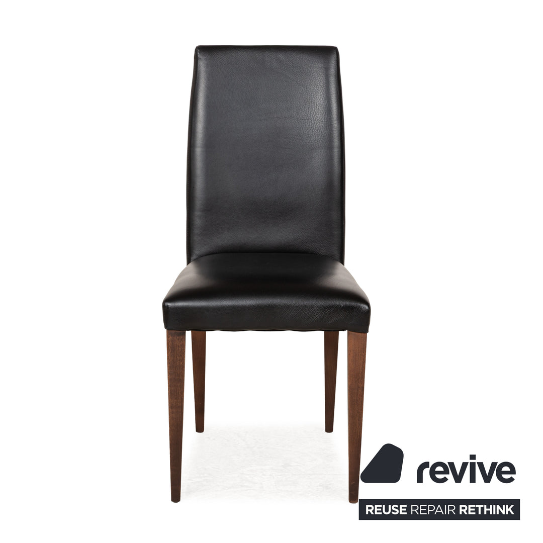 6er Stuhl-Garnitur MDF Italia Leder Stuhl Schwarz Esszimmerstühle