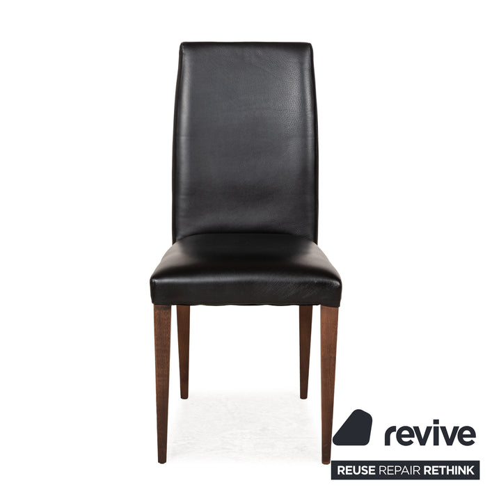 6er Stuhl-Garnitur MDF Italia Leder Stuhl Schwarz Esszimmerstühle