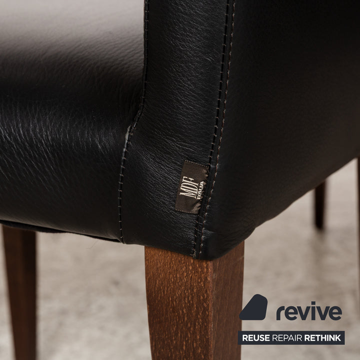 6er Stuhl-Garnitur MDF Italia Leder Stuhl Schwarz Esszimmerstühle