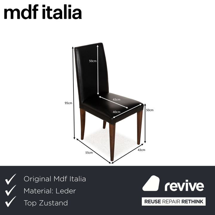 6er Stuhl-Garnitur MDF Italia Leder Stuhl Schwarz Esszimmerstühle