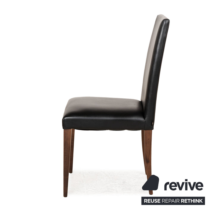 6er Stuhl-Garnitur MDF Italia Leder Stuhl Schwarz Esszimmerstühle