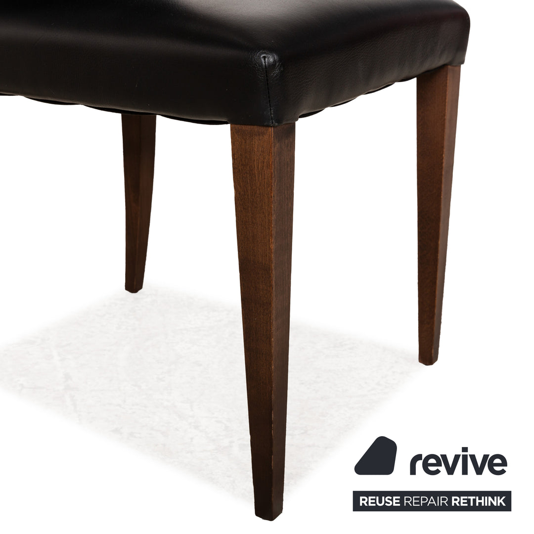 6er Stuhl-Garnitur MDF Italia Leder Stuhl Schwarz Esszimmerstühle