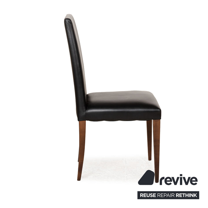 6er Stuhl-Garnitur MDF Italia Leder Stuhl Schwarz Esszimmerstühle