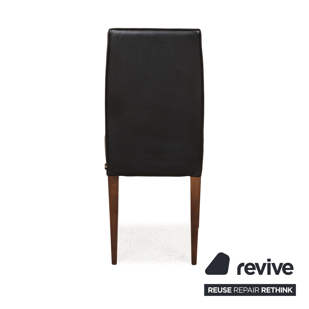 6er Stuhl-Garnitur MDF Italia Leder Stuhl Schwarz Esszimmerstühle