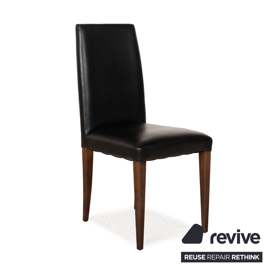 6er Stuhl-Garnitur MDF Italia Leder Stuhl Schwarz Esszimmerstühle