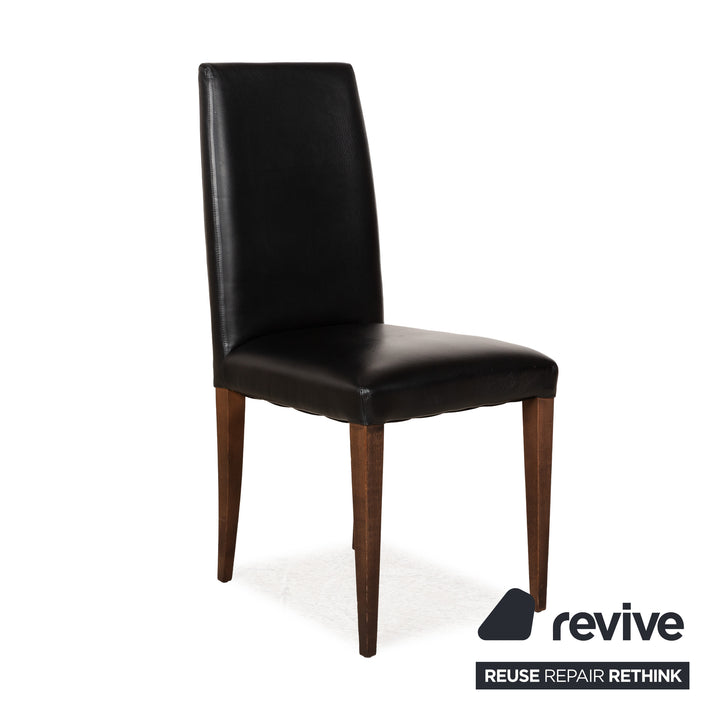 6er Stuhl-Garnitur MDF Italia Leder Stuhl Schwarz Esszimmerstühle