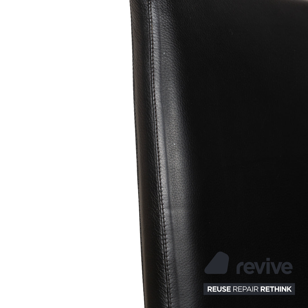 6er Stuhl-Garnitur MDF Italia Leder Stuhl Schwarz Esszimmerstühle