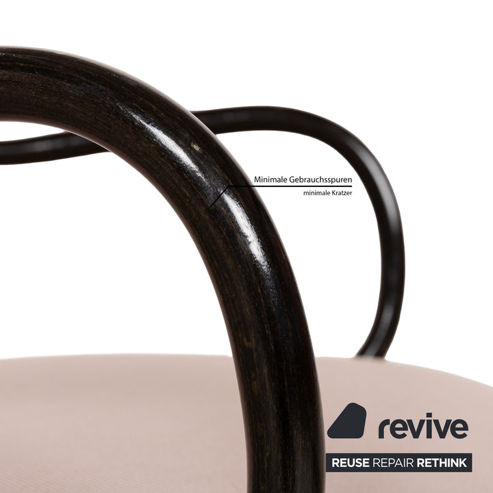 Lot de 6 chaises Thonet bois marron foncé rose vieux rose ensemble café maison