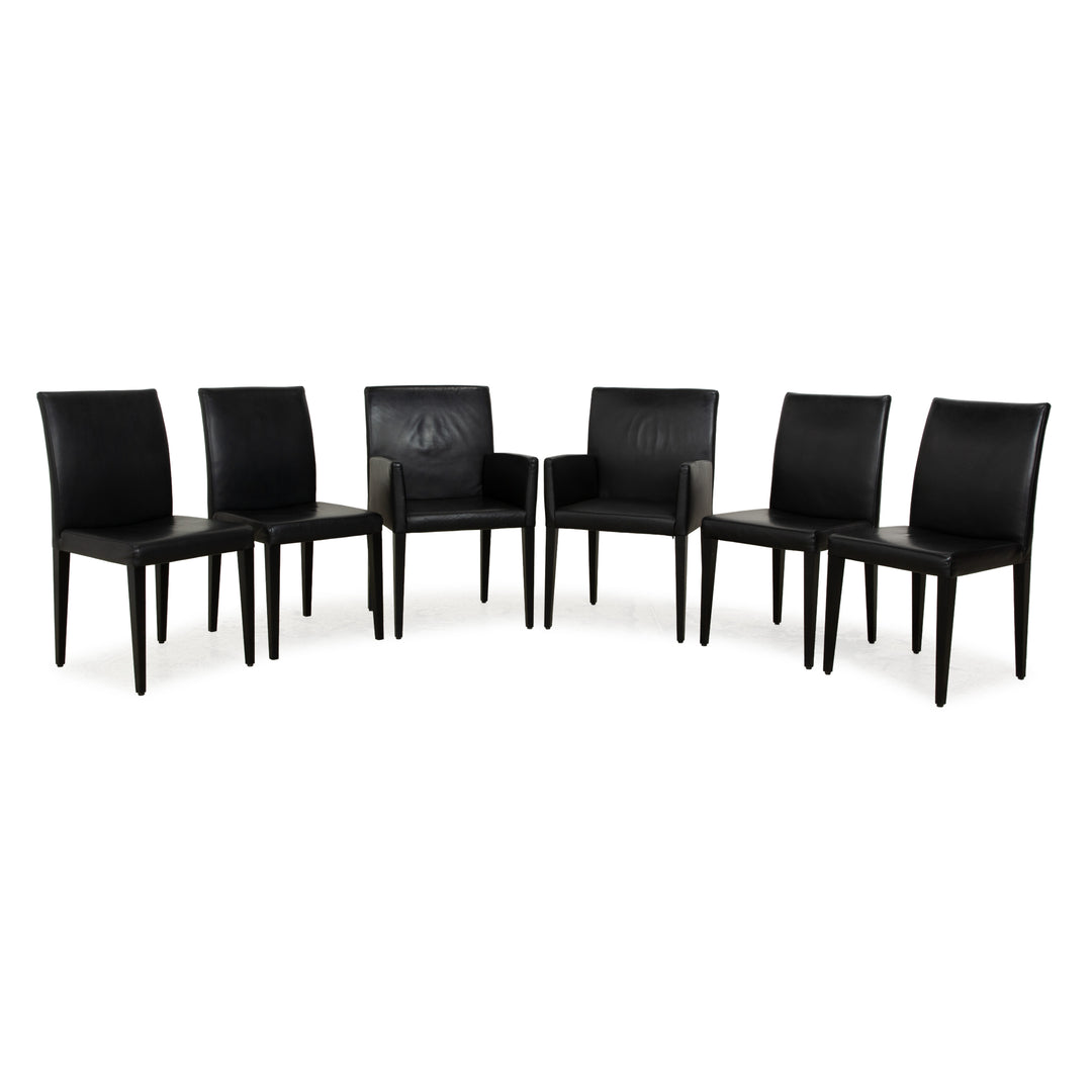 Ensemble de chaises 6 places Werther Classic en cuir noir