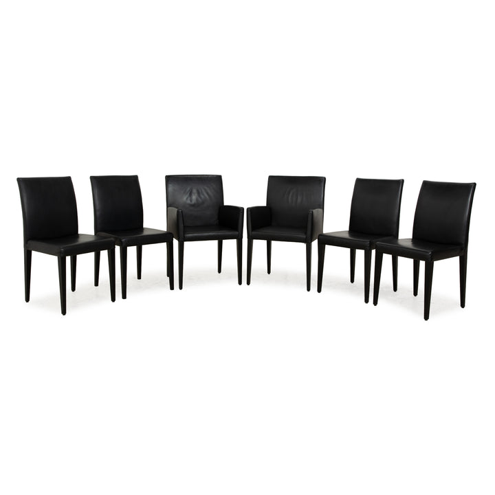 Ensemble de chaises 6 places Werther Classic en cuir noir